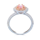 טבעת זהב לבן, משובצת זרקונים 21R648